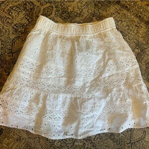 NWT White Eyelet Skirt By Loft XS Petite